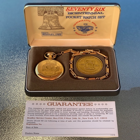 1976 Bicentennial Pocket Watch and U.S. Postage Stamps - Picture 2 of 14